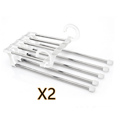 5 In 1 Wardrobe Hanger Multi-functional Clothes Hangers Pants Stainless Steel Magic Wardrobe Clothing Hangers For Clothes Rack - iztia