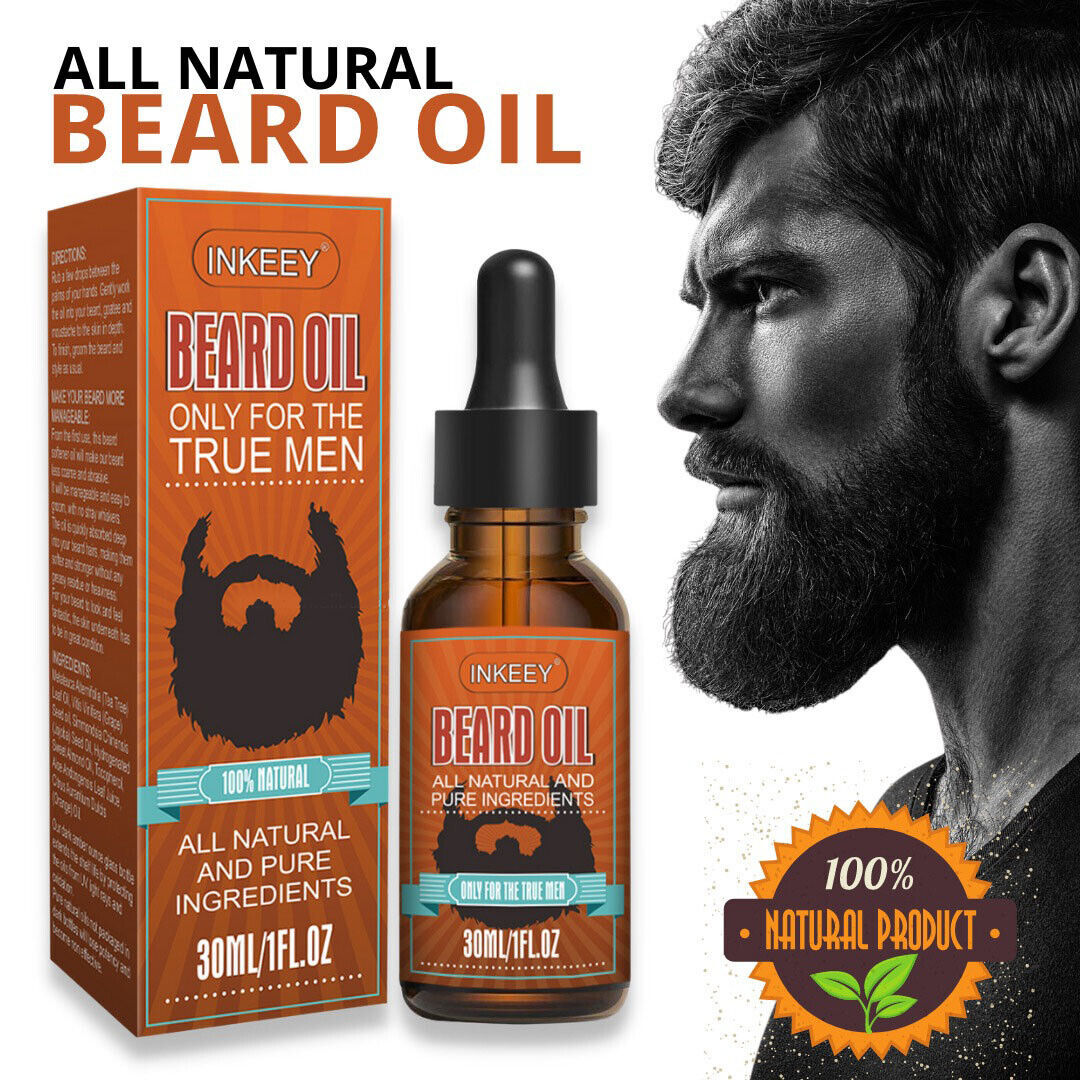 Beard Growth Oil Serum Fast Growing Beard Mustache Facial Hair Grooming For Men - iztia