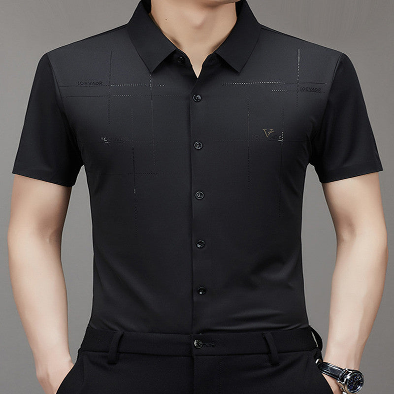 Summer New Men's Short-sleeved Shirt Seamless Business Shirt - iztia