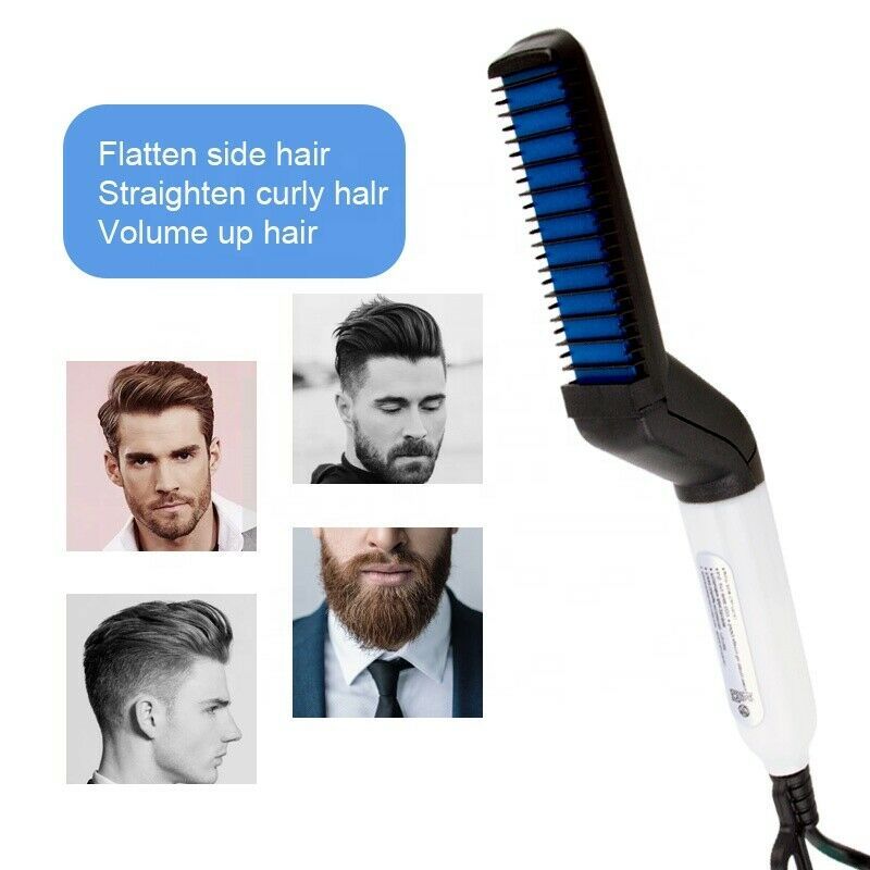 Hair Straightener Men Multifunctional Comb Curling Electric Brush Professional Hair Comb Brush Beard Straightener Hair Curler Fast Heating Styling Tools - iztia