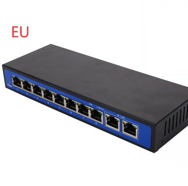 ZWD-8+2BZDW 10 Port 100M POE Switch w/ Wireless AP - 48V Ext. Power - 2.0Gbps Bandwidth - LED Indicators - iztia