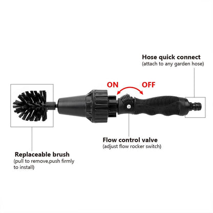 Water-driven Rotary Cleaning Brush Wash Hand-held Water Spray Brush - iztia