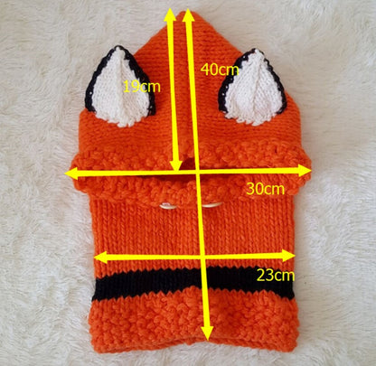 Children's wool knit hat hand-knitted warm earmuffs cape caps for men and women - iztia