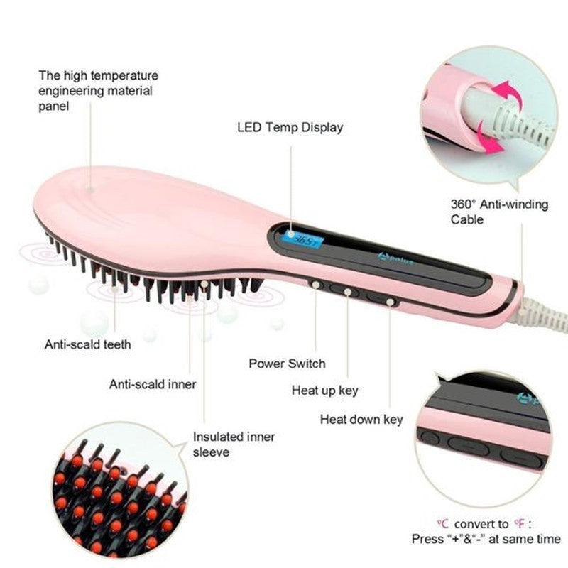 Paddle Brush Hair Straightener - iztia