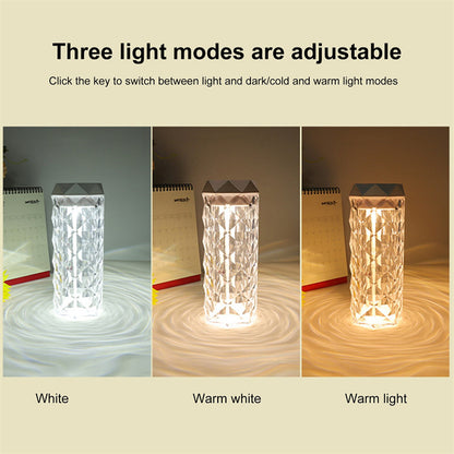 Crystal Lamp Air Humidifier Color Night Light Touch Lamp With Cool Mist Maker Fogger LED Atmosphere Room Decoration Home Decor Lights - iztia