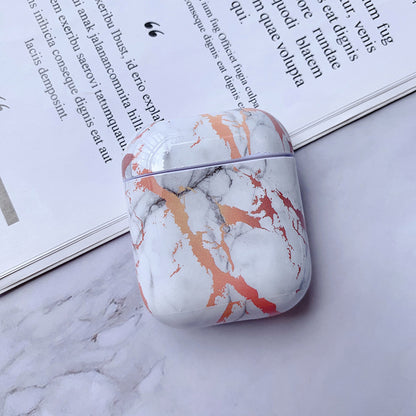 Compatible with Apple, White Marble Case for Airpods Earphone Case - iztia