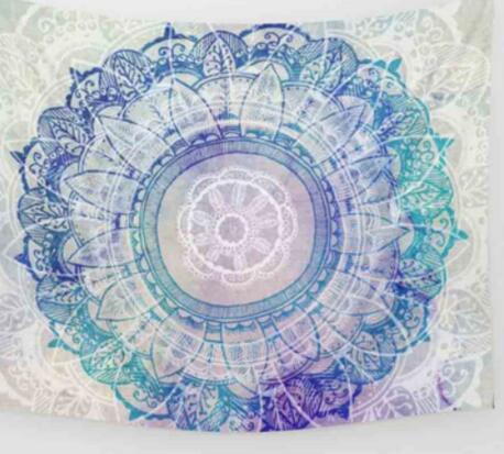 Indian Mandala Tapestry Green Blue Flower Beautiful Wall Art Tapestry 210x150cm Bedspread Beach Towel Yoga Blanket Table Cloth - iztia