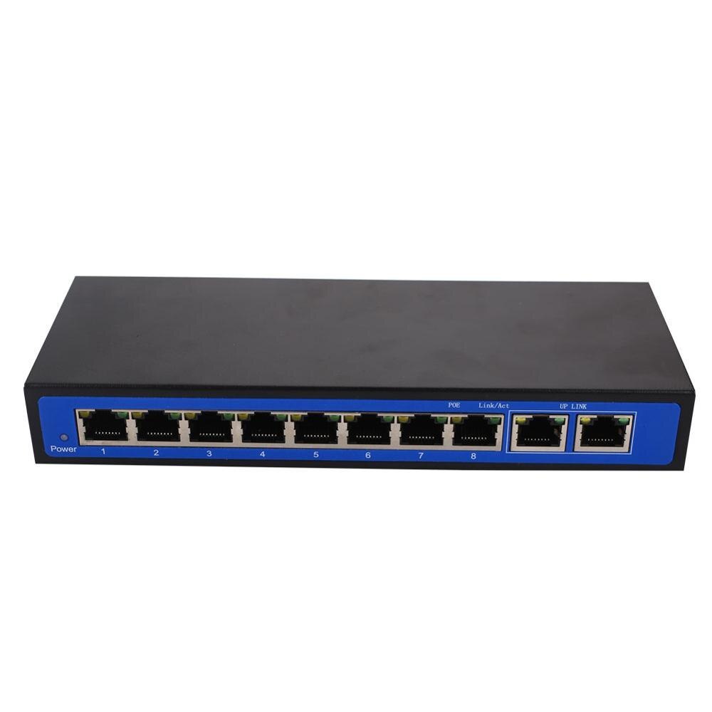 ZWD-8+2BZDW 10 Port 100M POE Switch w/ Wireless AP - 48V Ext. Power - 2.0Gbps Bandwidth - LED Indicators - iztia