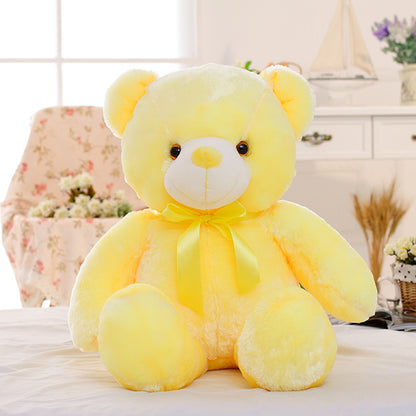 Creative Light Up LED Teddy Bear Stuffed Animals Plush Toy Colorful Glowing Christmas Gift For Kids Pillow - iztia