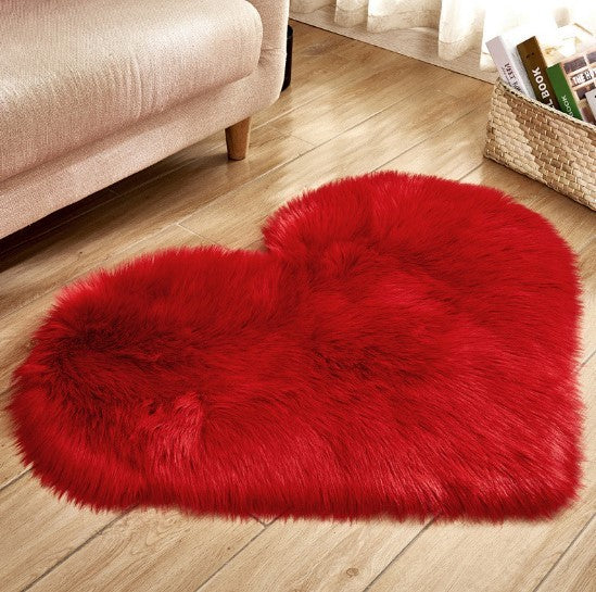 Plush Heart Shaped Carpet Non-Slip Mat Fluffy Rug Floor Mat Blanket Sofa Cushion Foot Pad Carpets For Living Room Home Decor - iztia