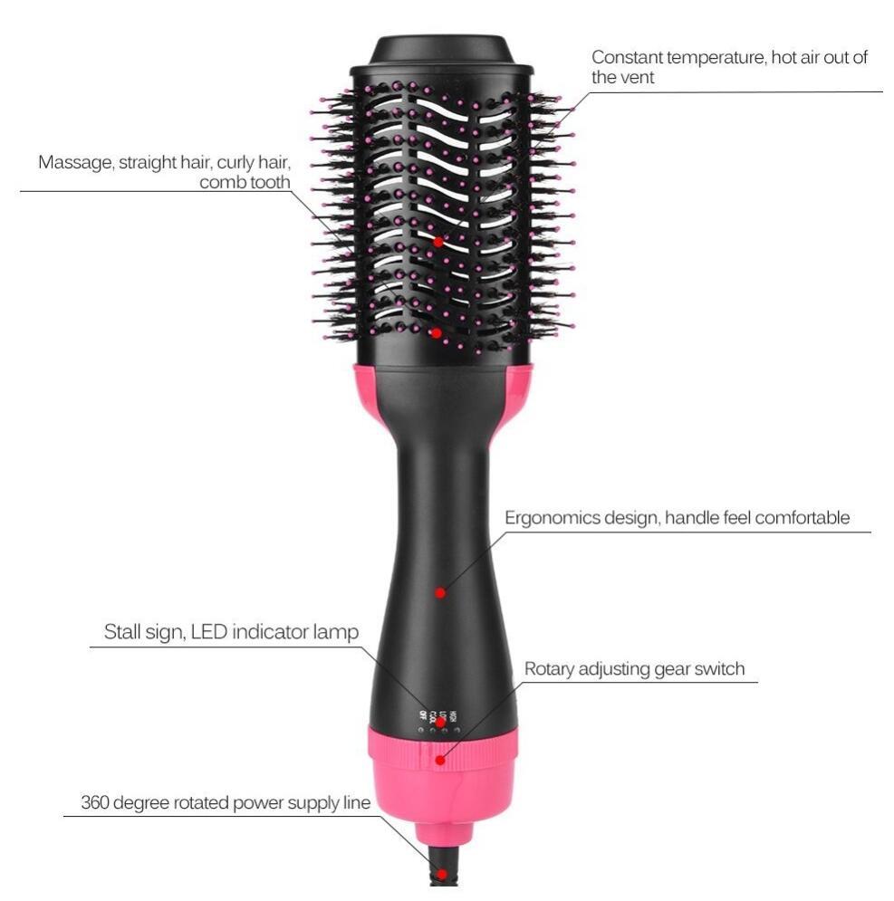 One-Step Electric Hair Dryer Comb Multifunctional Comb Straightener Hair Curling - iztia