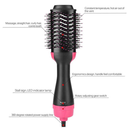 One-Step Electric Hair Dryer Comb Multifunctional Comb Straightener Hair Curling - iztia