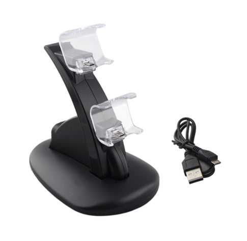 Dual USB Charge Dock Stand USB Charging Dock Station Stand With usb charging cable ForPlaystation 4 PS4 controllers - iztia