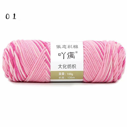 8 Strands Of Gradient Milk Cotton Wool Hand-knitted Medium Thick - iztia