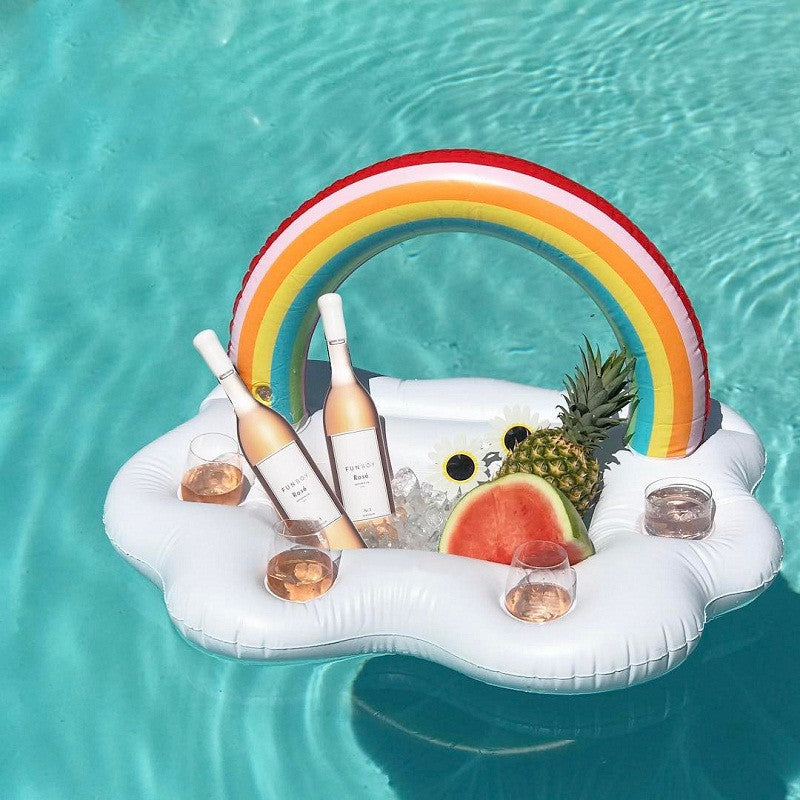 Rainbow Inflatable Pool Float Cooler - iztia