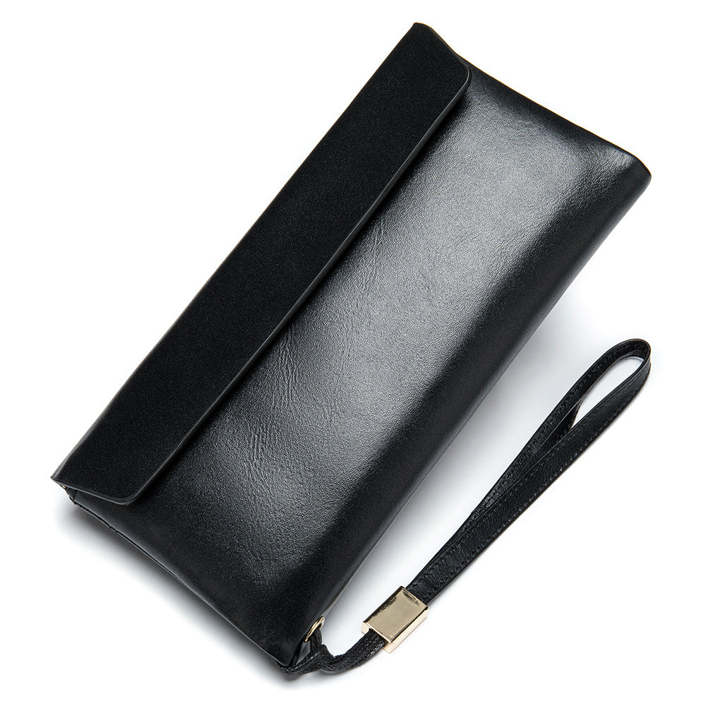 Soft Leather Wallet Korean Style Top Layer Cowhide Women's Mid-length - iztia