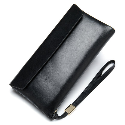 Soft Leather Wallet Korean Style Top Layer Cowhide Women's Mid-length - iztia