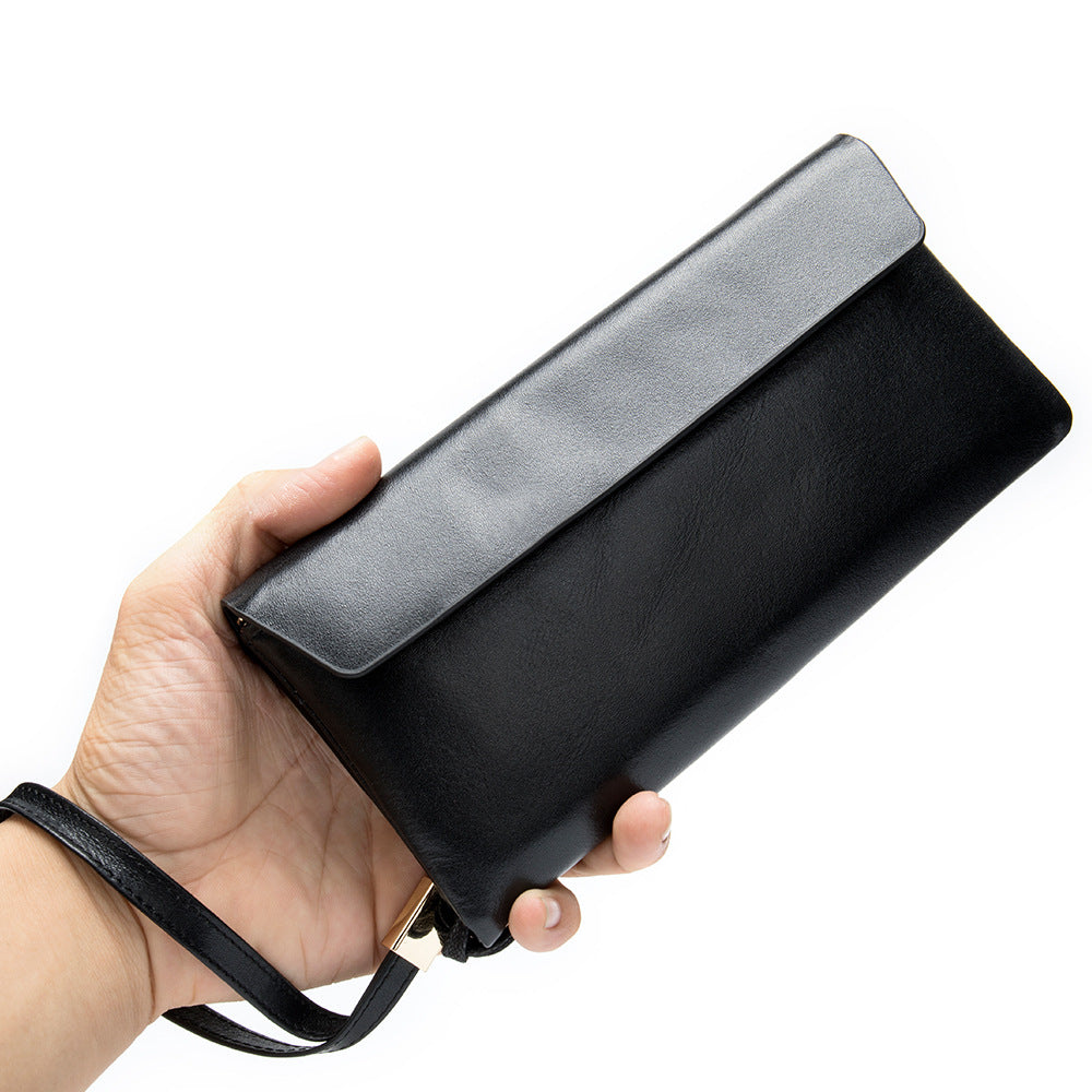 Soft Leather Wallet Korean Style Top Layer Cowhide Women's Mid-length - iztia