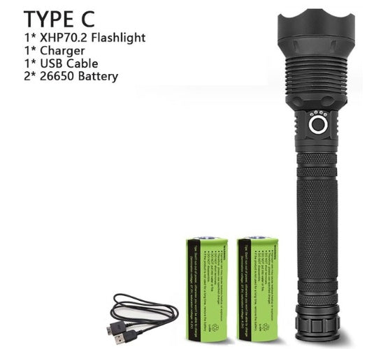 XHP70.2 Powerful Usb Led Flashlight - iztia