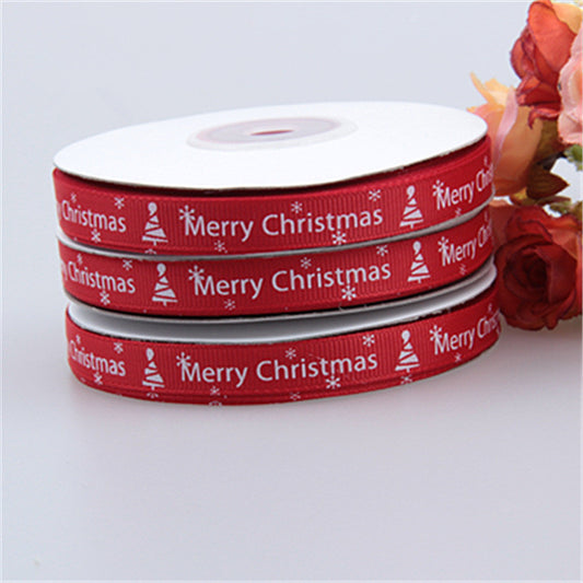 Christmas ribbon 1CM threaded ribbon small roll - iztia