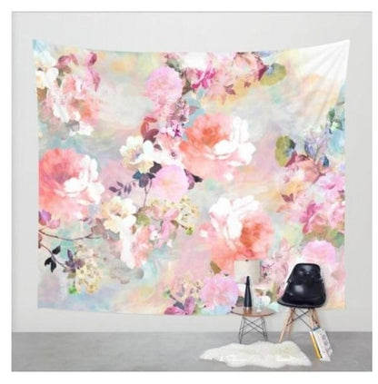 Love Of A Flower Wall Tapestry Wall Hanging Wall Decor Bedspread Blanket Curtain Throw Table Cloth Tapestries Home Decoration - iztia