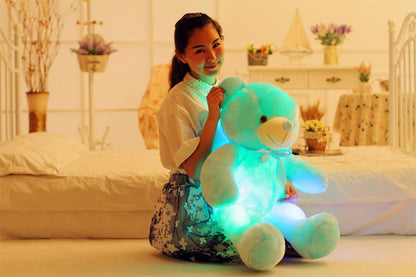 Creative Light Up LED Teddy Bear Stuffed Animals Plush Toy Colorful Glowing Christmas Gift For Kids Pillow - iztia