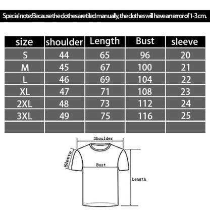 3D Digital Printing Casual Round Neck Short Sleeves T-shirt - iztia