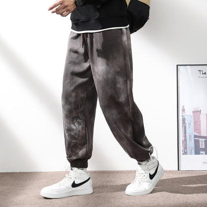 Elastic Waist Drawstring Ankle-tied Sweatpants Men - iztia