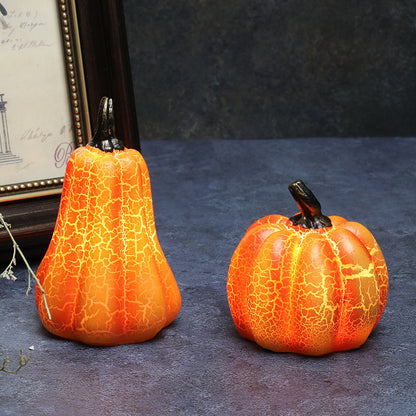 New Halloween Pumpkin Lantern Simulation Pumpkin LED Candle Lamp Resin Luminous Pumpkin - iztia