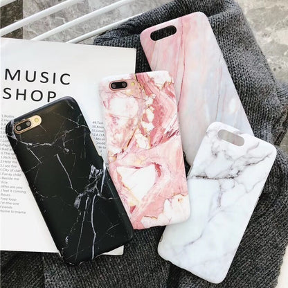 Compatible with Apple, Luxury marble phone case for iPhone 7 case for iphone X 7 6 6S 8 Plus 6S case cover XR XS MXA silicon case - iztia