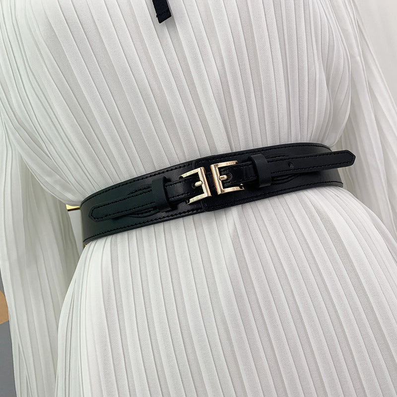 Elastic Waist Seal Double Buckle Fashion Simple Elastic Waistband Women - iztia