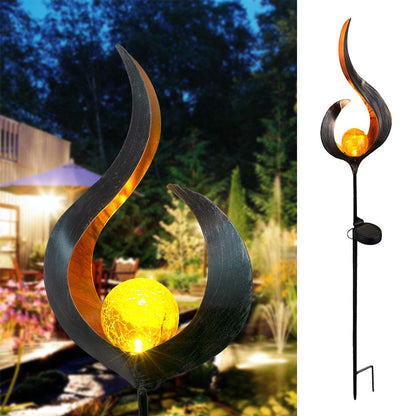 LED Solar Flame Light Metal LED Garden Light Flame Effect Lamp Waterproof Outdoor Lights Landscape Lights Solar Decorative Light - iztia