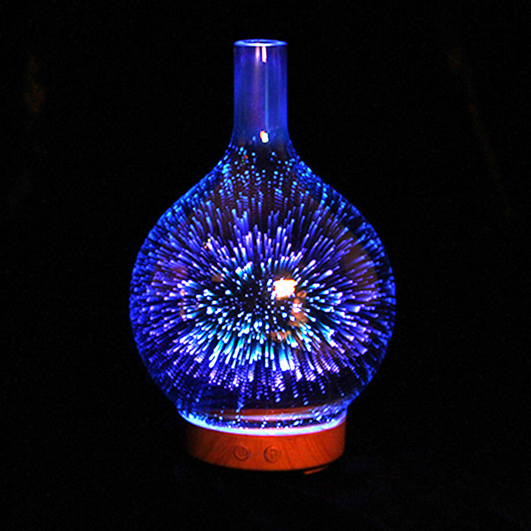 3D Glass Aroma Diffuser Colorful Lamp Humidifier Night Light - iztia