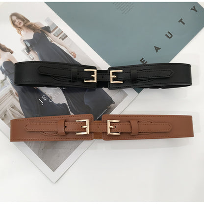 Elastic Waist Seal Double Buckle Fashion Simple Elastic Waistband Women - iztia