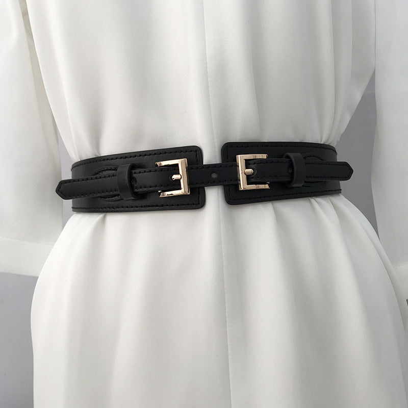 Elastic Waist Seal Double Buckle Fashion Simple Elastic Waistband Women - iztia