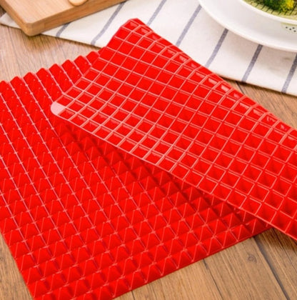 Non-Stick Silicone Pyramid Cooking Mat Baking Mat With Grid Versatile Oven BBQ Cooking Mat Heat-Resistant Mat Kitchen Tools Kitchen Gadgets - iztia