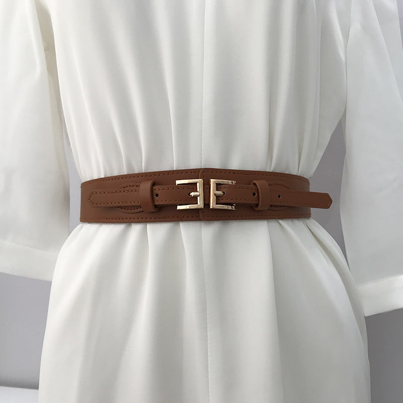 Elastic Waist Seal Double Buckle Fashion Simple Elastic Waistband Women - iztia