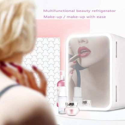 Mini Makeup Fridge Portable Cosmetic Refrigerator Cooler and Warmer Freezer for Perfume Beauty Skincare Products - iztia