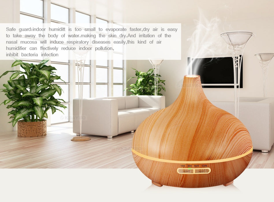 Ultrasonic Aroma Diffuser Humidifier Wood Grain - iztia