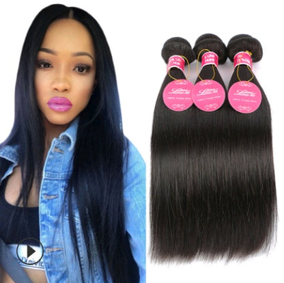 Real human hair straight wave human hair hair curtain natural color wig hair extension - iztia