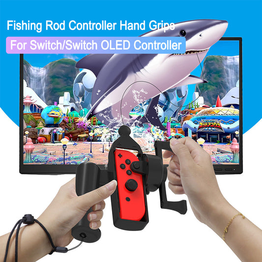 Plastic Game Console Controller Holder Fishing Rod Shaped Handle Grips Accessories - iztia