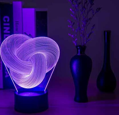 Twist Abstract LED 3D Night Light Touch Colorful Acrylic 3D Table Lamp Decoration Lighting Baby Sleeping Mood Lamp Best Gift - iztia