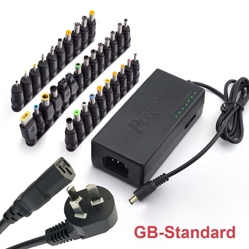 96W Universal Power Adapter: Adjustable 12V-24V Regulated AC to DC Converter for Household Appliances - for US, GB & Europe EU Plug (Black) - iztia