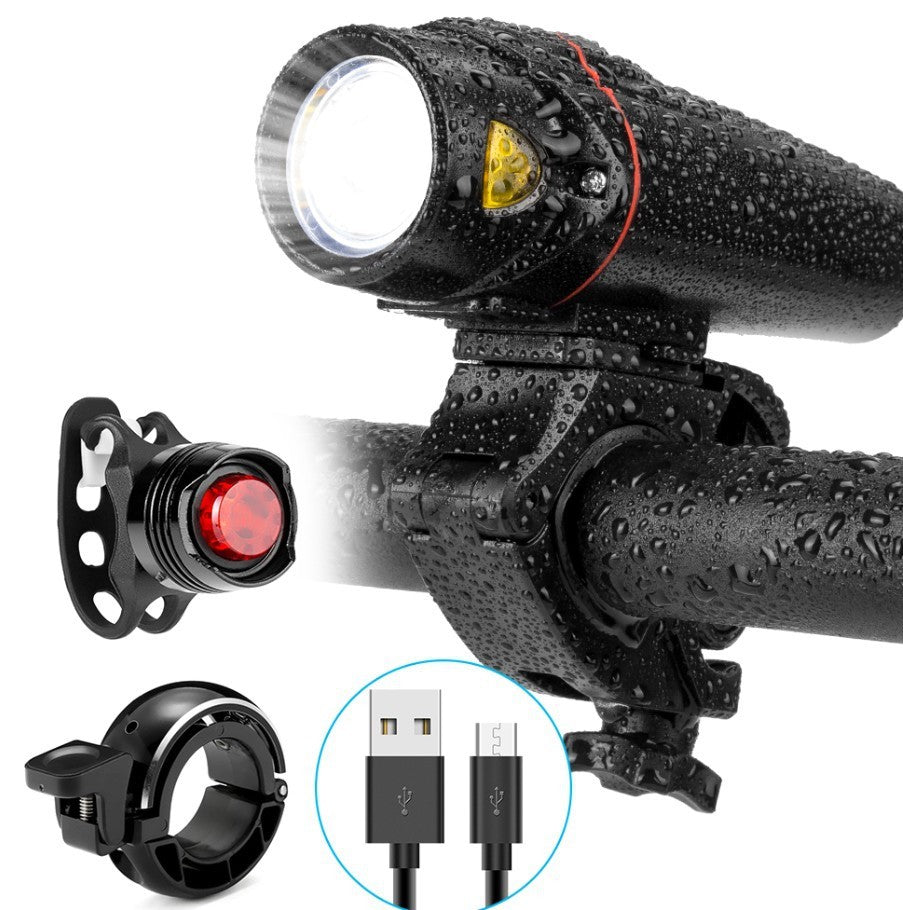 New Bicycle Light USB Rechargeable Headlight Tail Light - iztia