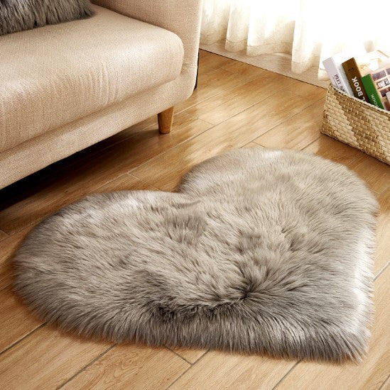 Plush Heart Shaped Carpet Non-Slip Mat Fluffy Rug Floor Mat Blanket Sofa Cushion Foot Pad Carpets For Living Room Home Decor - iztia