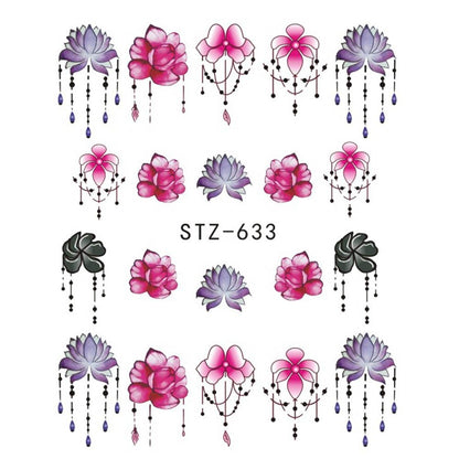 1pcs Nail Sticker Butterfly Flower Water Transfer Decal Sliders for Nail Art Decoration Tattoo Manicure Wraps Tools Tip JISTZ508 - iztia