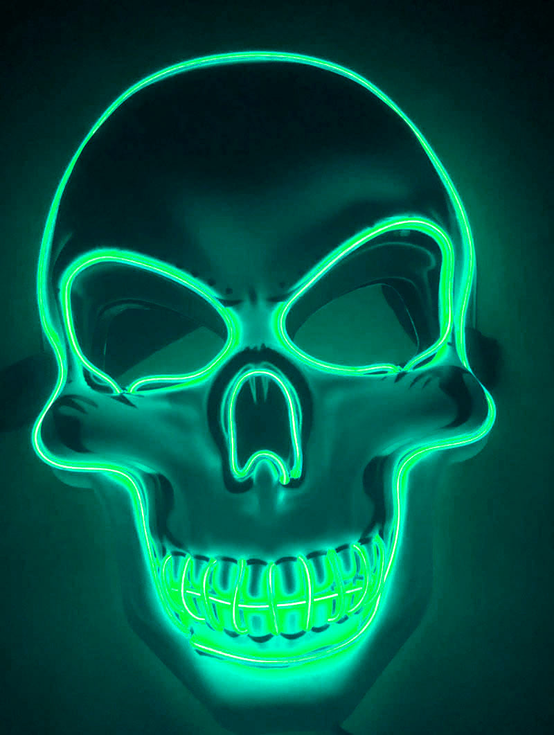 Halloween Skeleton Mask LED Glow Scary Mask - iztia