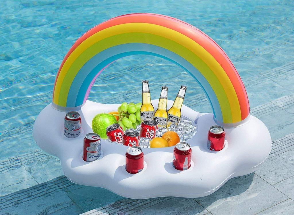 Rainbow Inflatable Pool Float Cooler - iztia