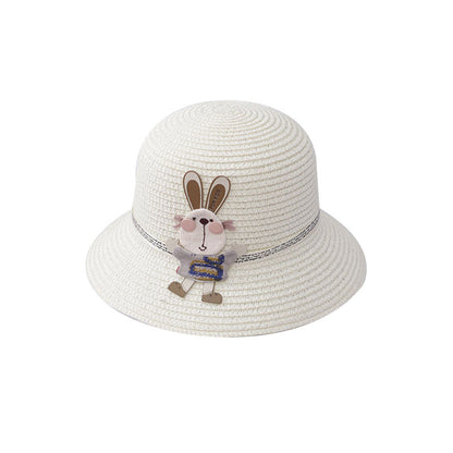 Cute Rabbit Decoration Bag Two-Piece Straw Hat - iztia