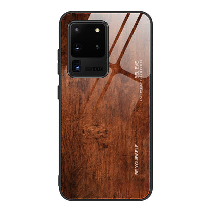 Wood grain tempered glass phone case - iztia